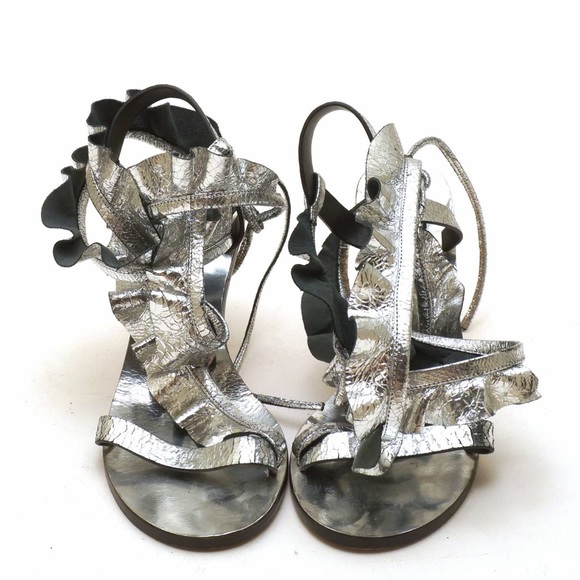 Isabel Marant Ruffle Ansel Leather Heels NWT - Picture 15 of 16